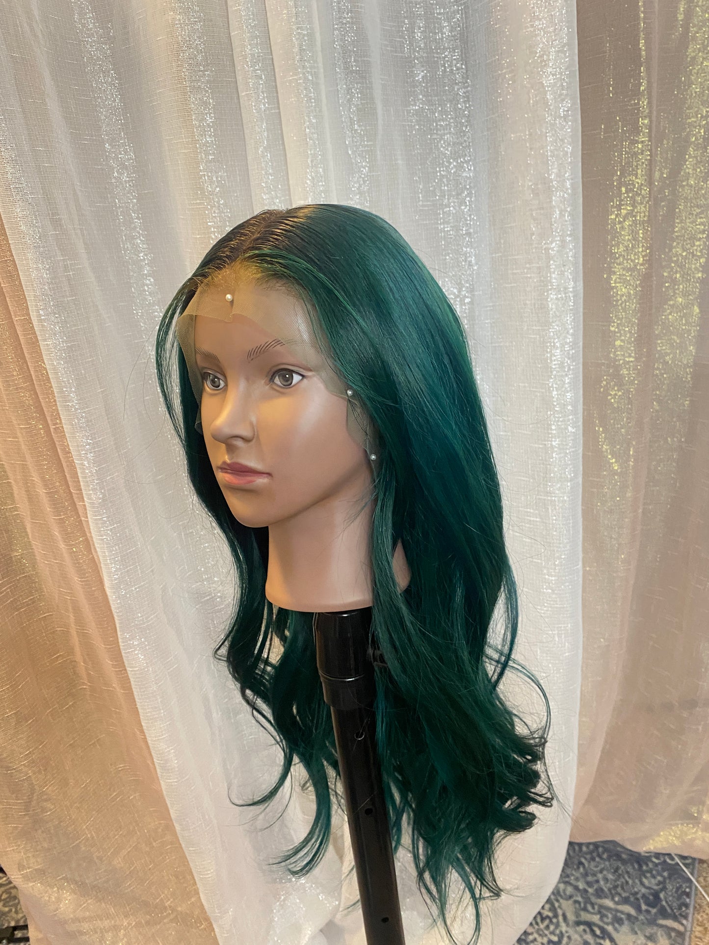 Deep Green Front Lace Wig (LARGE)